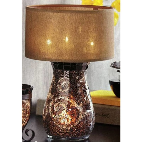 PartyLite Amaretto Swirl Multi Tealight Lamp Base P91067B Shade P91057S RETIRED - Picture 7 of 7